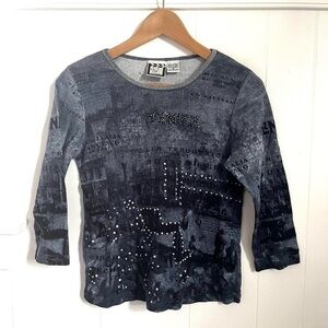 Y2K Whimsigoth Italian Map 3/4 Sleeve T-Shirt
